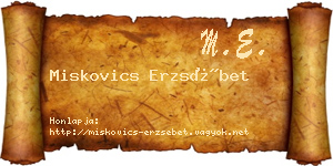 Miskovics Erzsébet névjegykártya
